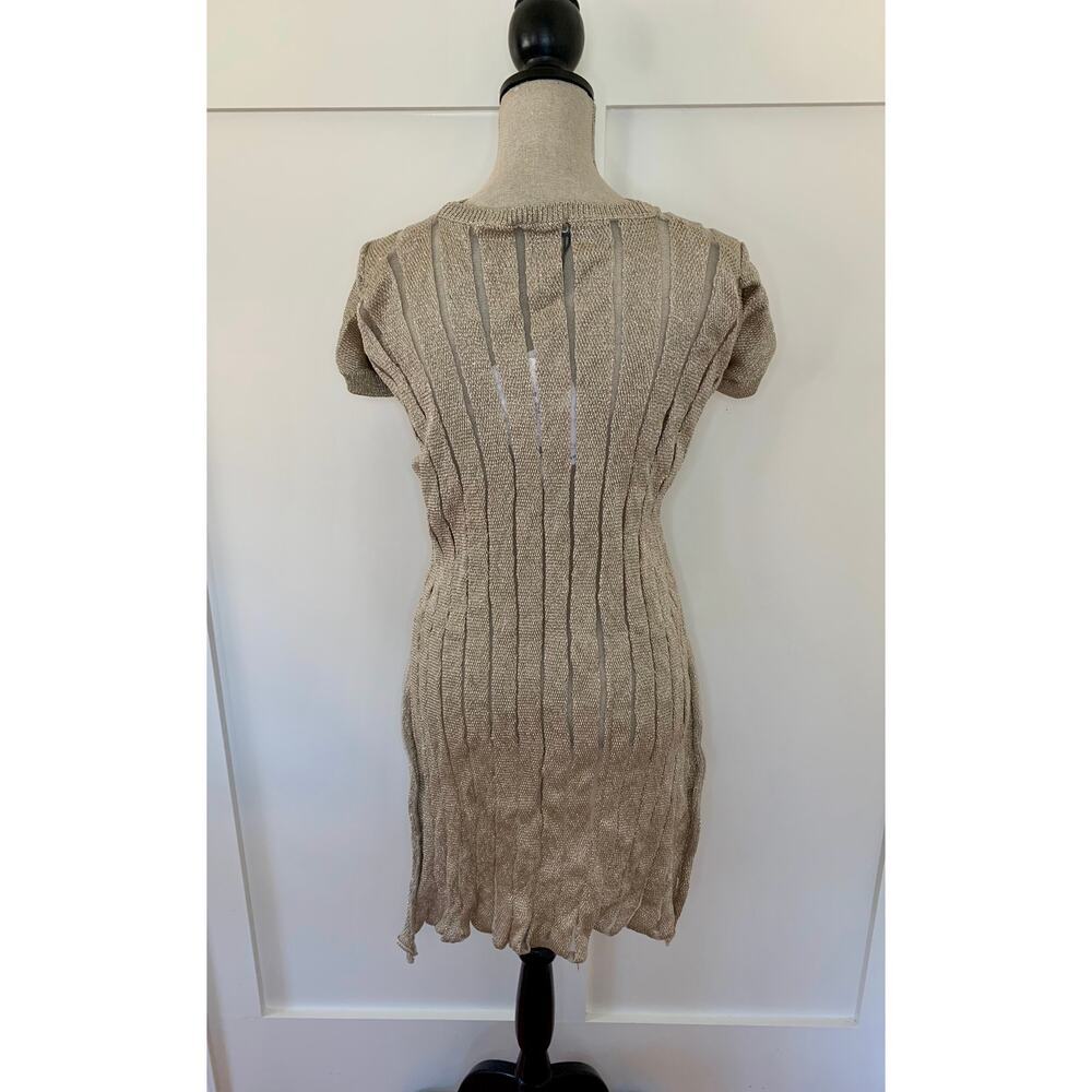 Aviu Sweater in Beige Size 42 Knitwear Ribbed Pullover Metallic Classic Warmer - Picture 2 of 3